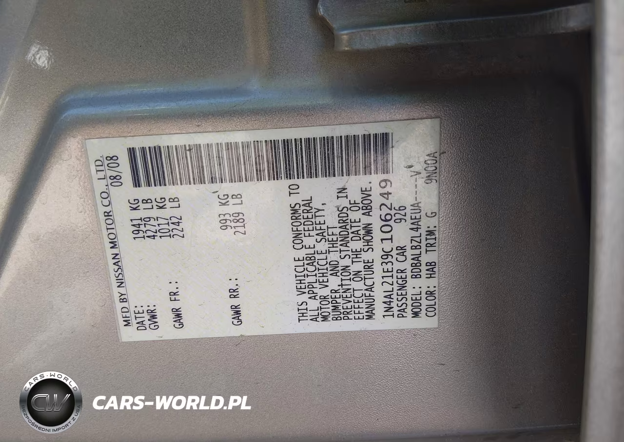 2009 Nissan Altima 2.5 S VIN:1N4AL21E39C106249 - 9