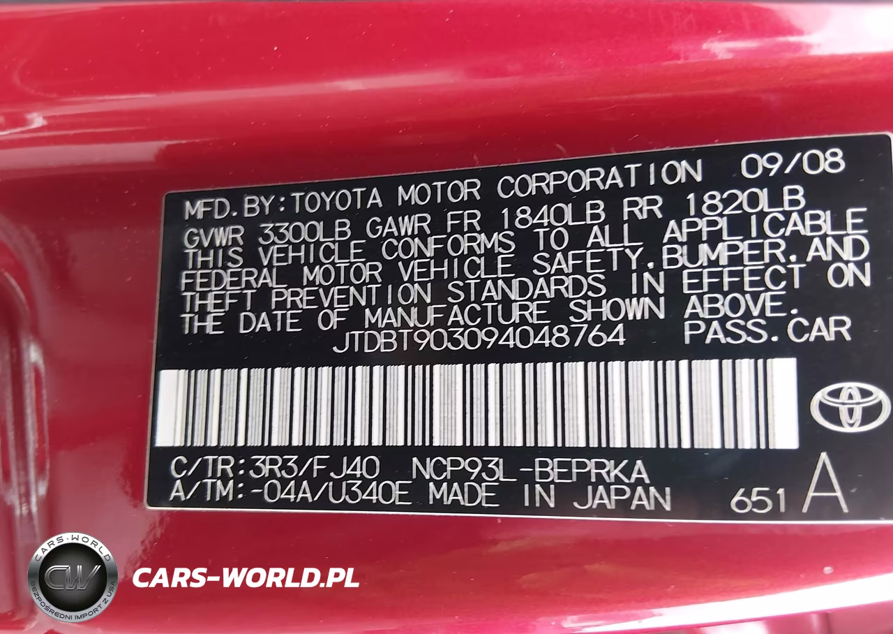 2009 Toyota Yaris VIN:JTDBT903094048764 - 9