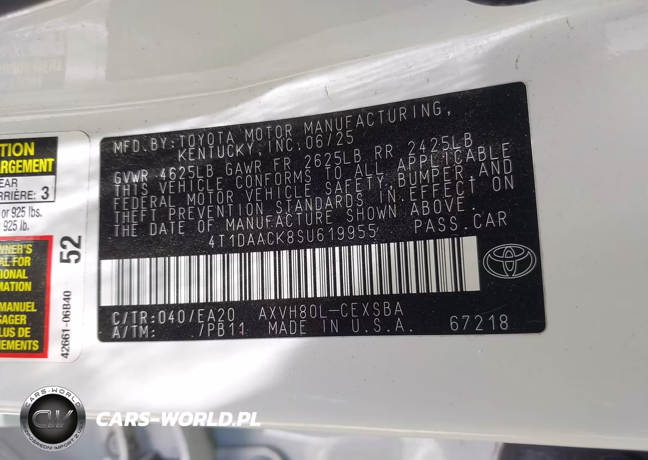 2025 Toyota Camry Se VIN:4T1DAACK8SU619955 - 9