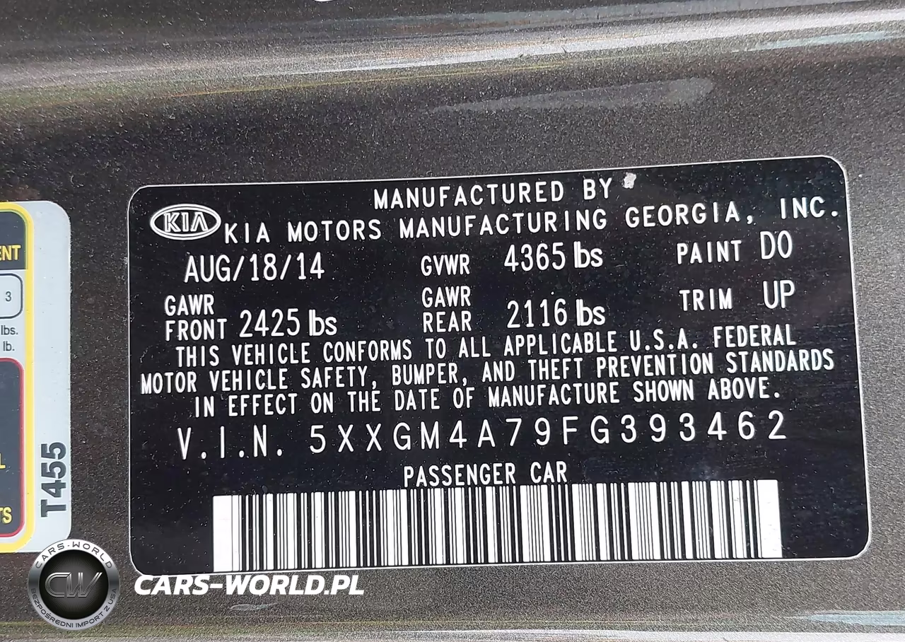 2015 Kia Optima Lx VIN:5XXGM4A79FG393462 - 9