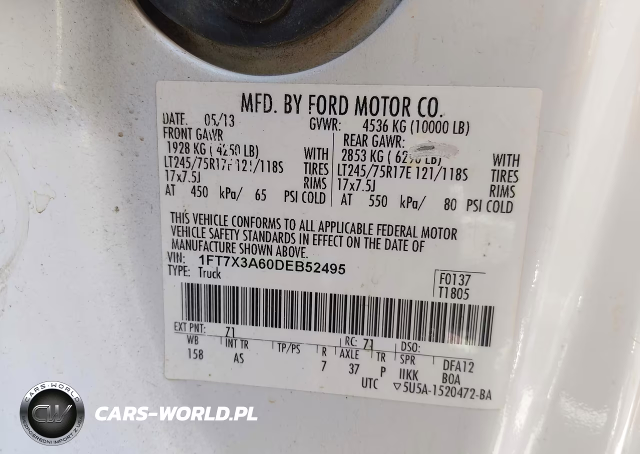 2013 Ford F-350 Xl VIN:1FT7X3A60DEB52495 - 9