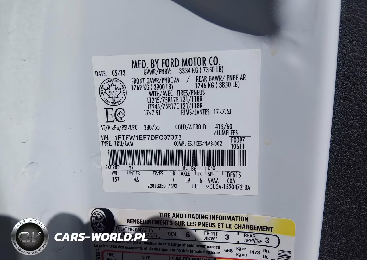 2013 Ford F-150 Xlt VIN:1FTFW1EF7DFC37373 - 9