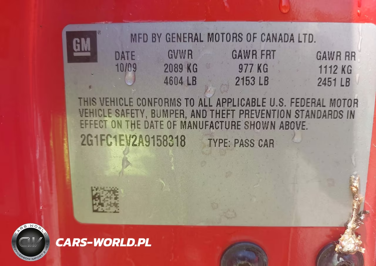2010 Chevrolet Camaro 2Lt VIN:2G1FC1EV2A9158318 - 9