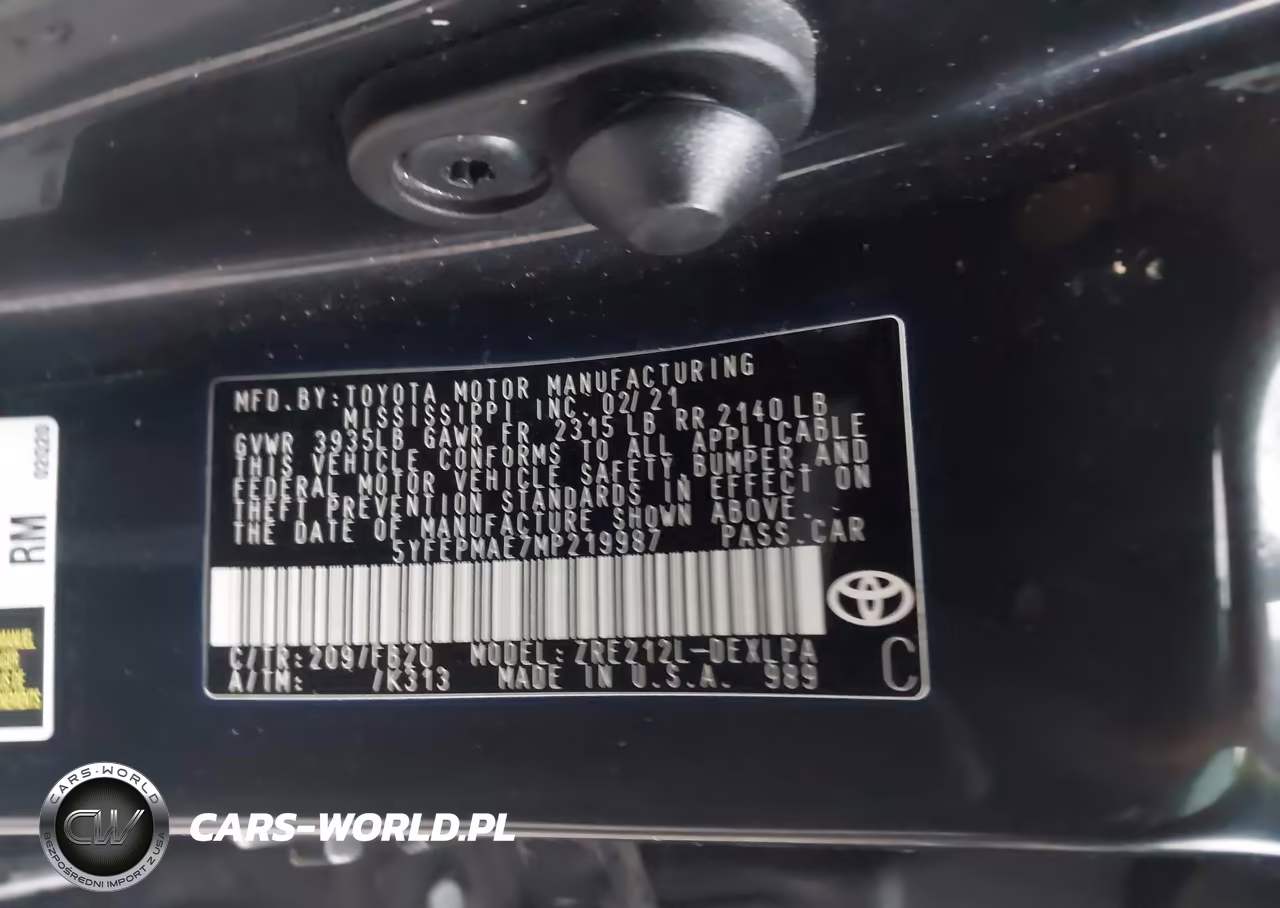 2021 Toyota Corolla Le VIN:5YFEPMAE7MP219987 - 9