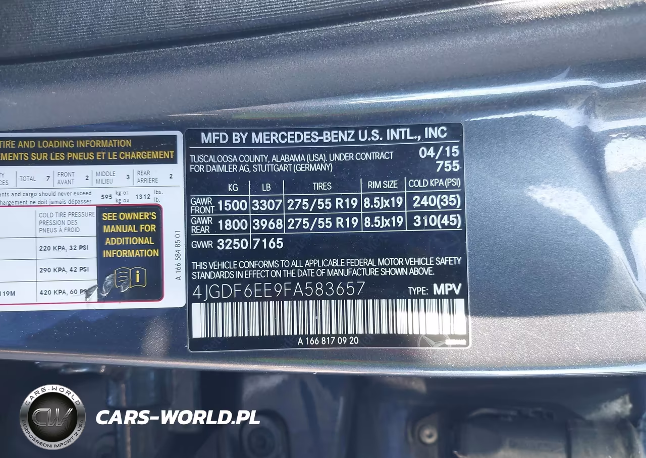 2015 Mercedes-Benz Gl 450 4Matic VIN:4JGDF6EE9FA583657 - 9