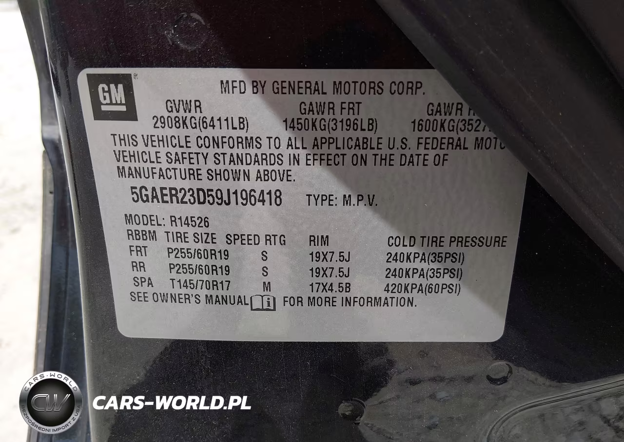 2009 Buick Enclave Cxl VIN:5GAER23D59J196418 - 9
