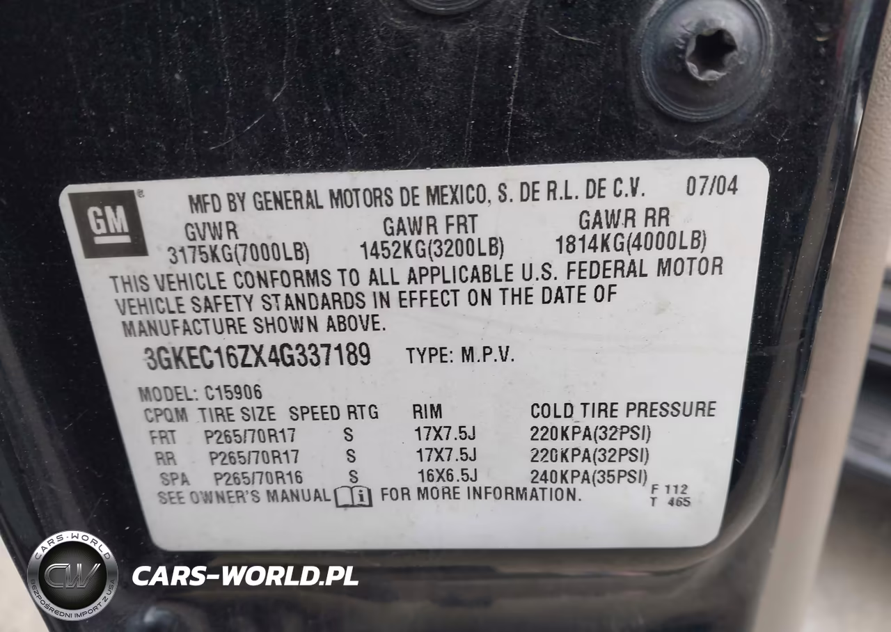 2004 GMC Yukon Xl 1500 Slt VIN:3GKEC16ZX4G337189 - 9