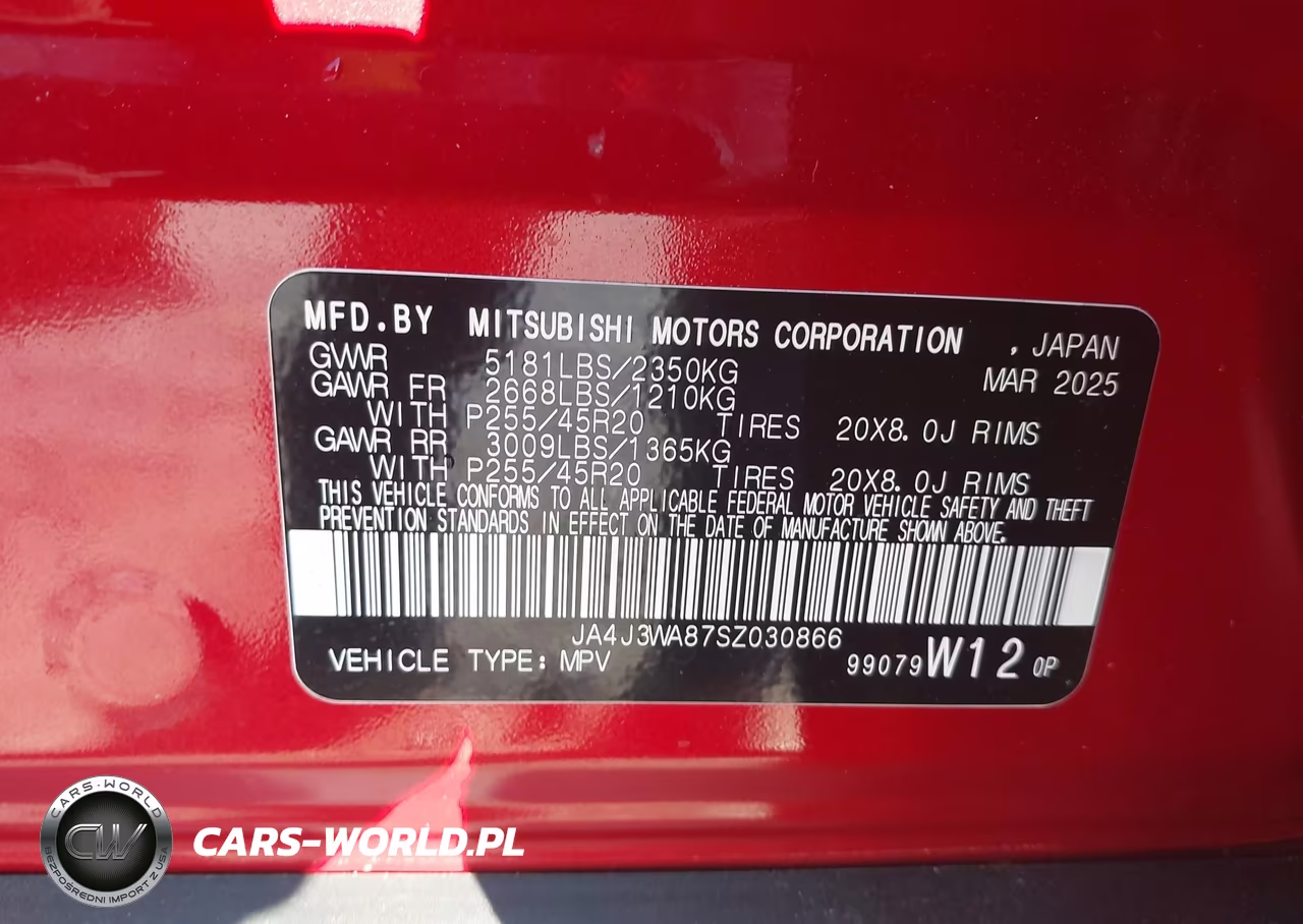 2025 Mitsubishi Outlander Sel 2.5 2Wd VIN:JA4J3WA87SZ030866 - 9
