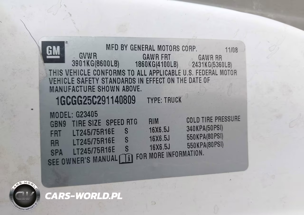2009 Chevrolet Express 2500 Work Van VIN:1GCGG25C291140809 - 9
