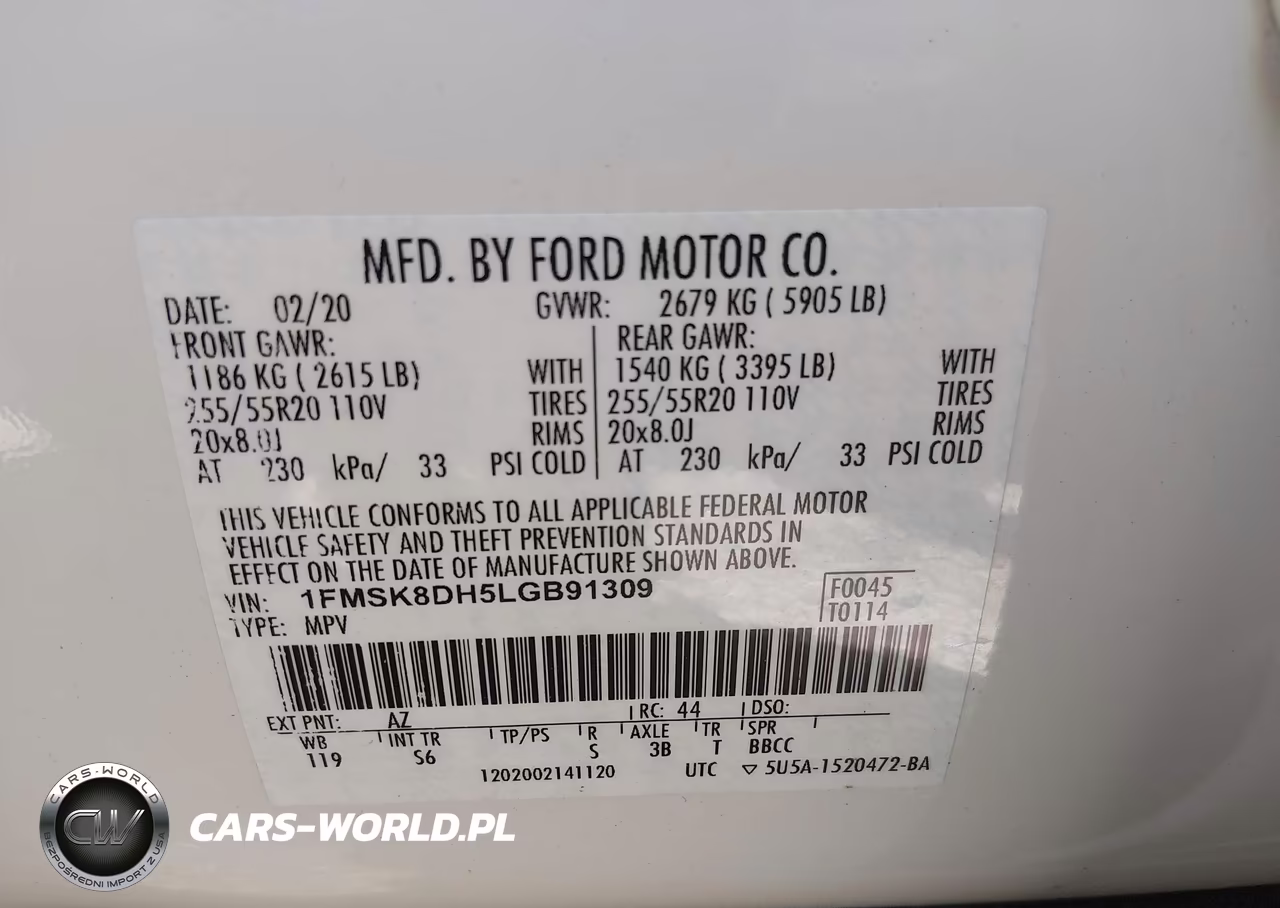 2020 Ford Explorer Xlt VIN:1FMSK8DH5LGB91309 - 9