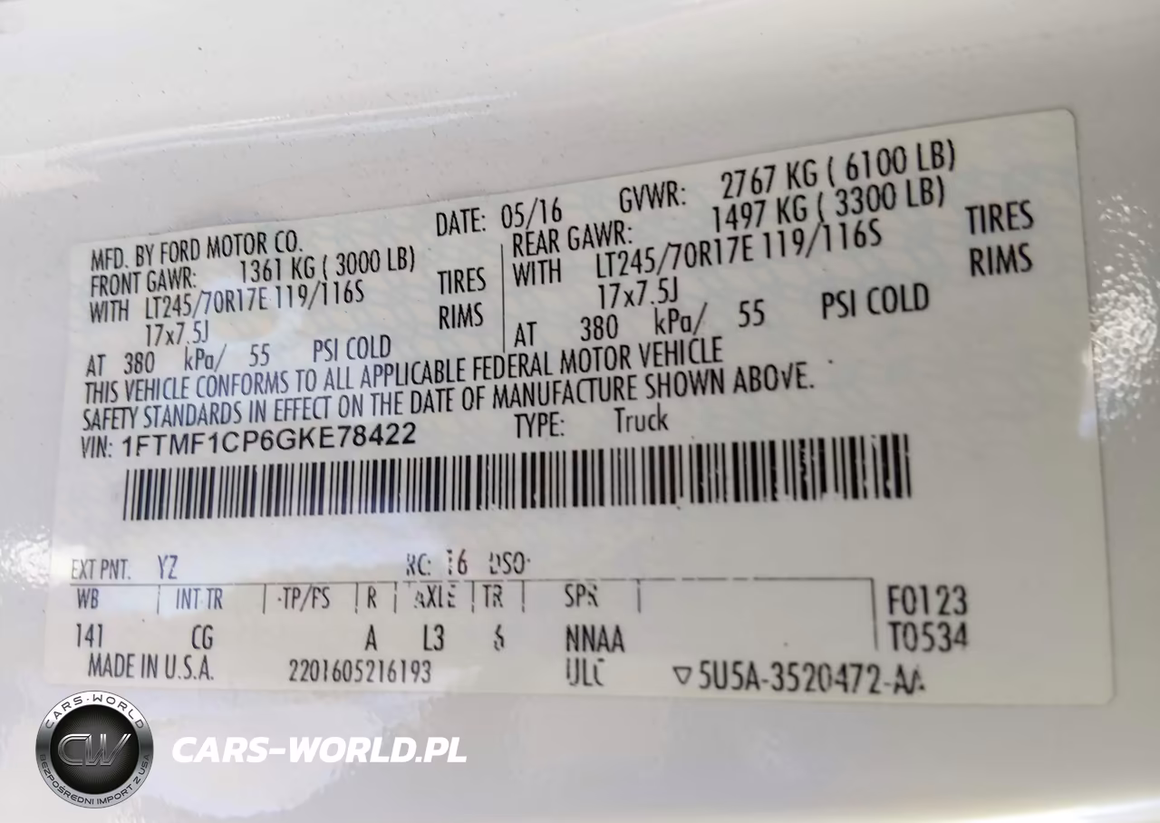 2016 Ford F-150 Xl-Xlt VIN:1FTMF1CP6GKE78422 - 9