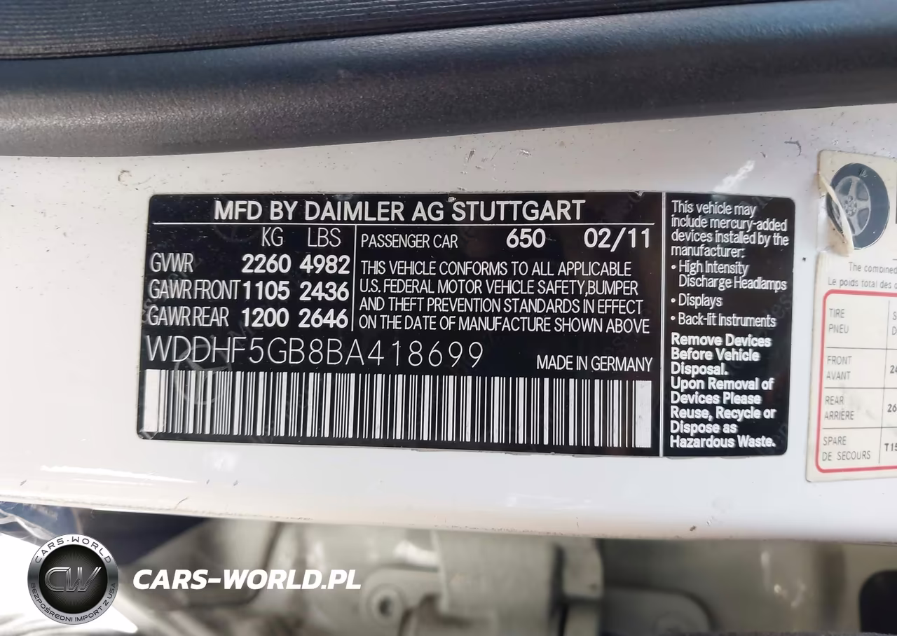 2011 Mercedes-Benz E 350 VIN:WDDHF5GB8BA418699 - 9