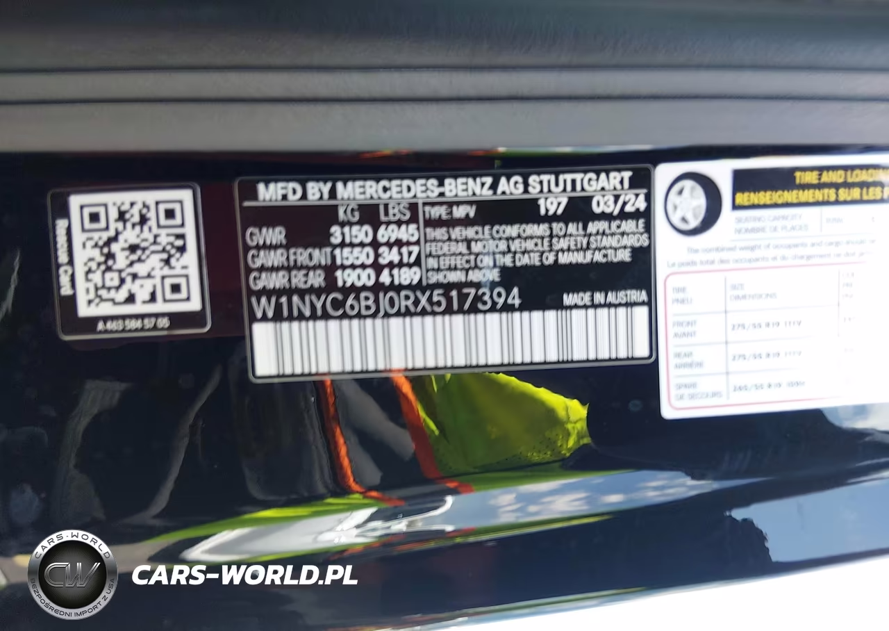2024 Mercedes-Benz G 550 4Matic VIN:W1NYC6BJ0RX517394 - 9
