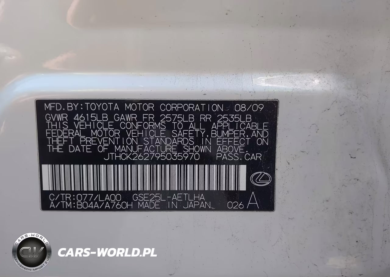 2009 Lexus Is 250 VIN:JTHCK262795035970 - 9