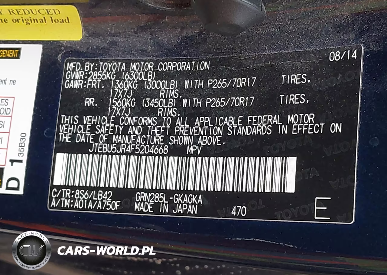 2015 Toyota 4Runner Sr5 Premium VIN:JTEBU5JR4F5204668 - 9
