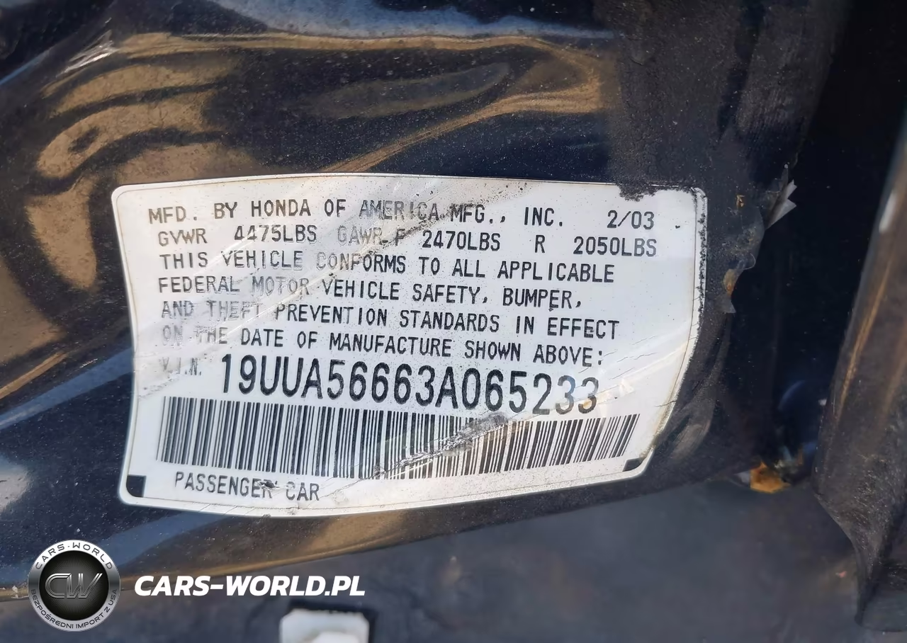 2003 Acura Tl 3.2 VIN:19UUA56663A065233 - 9