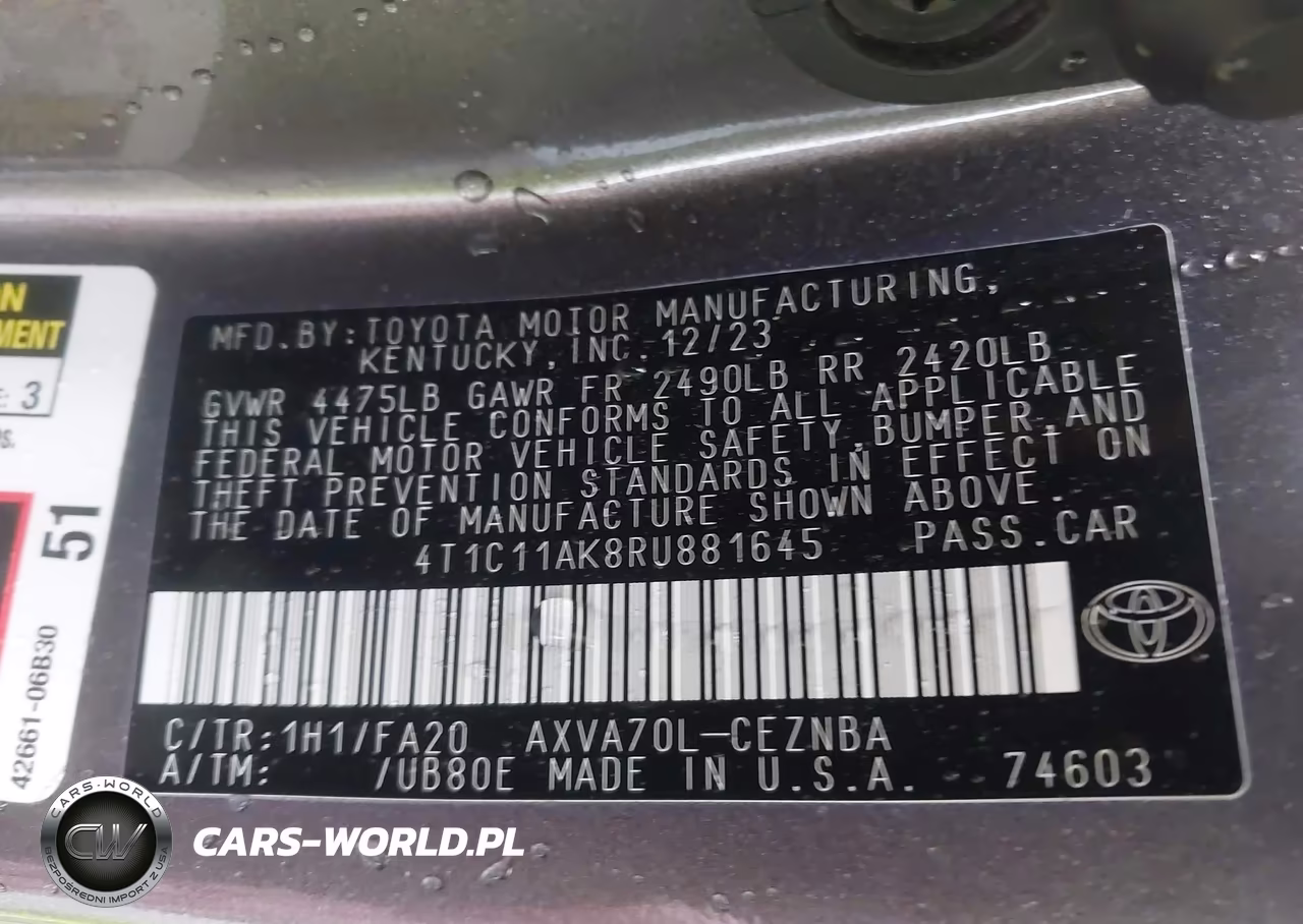 2024 Toyota Camry Le VIN:4T1C11AK8RU881645 - 9