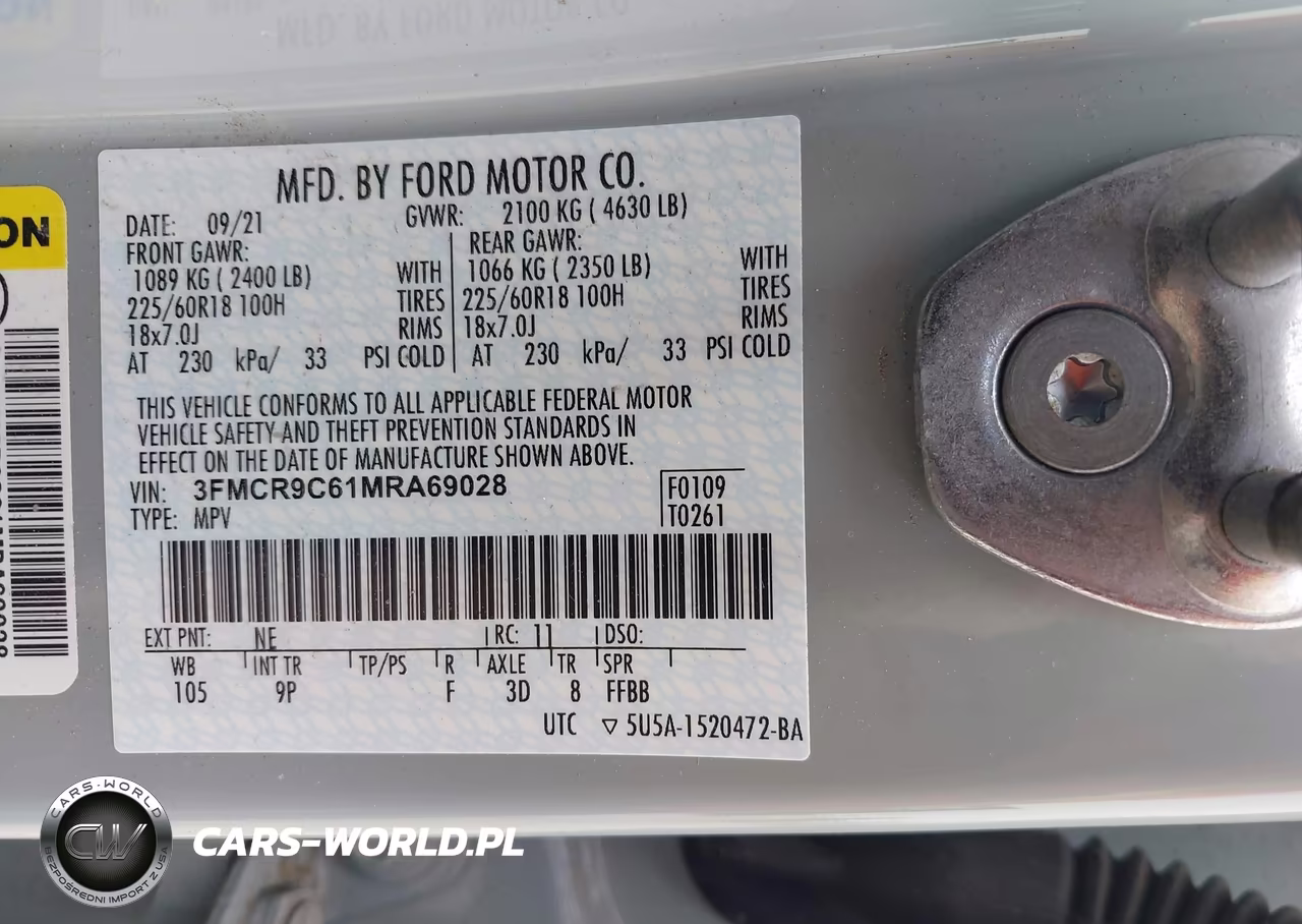 2021 Ford Bronco Sport Outer Banks VIN:3FMCR9C61MRA69028 - 9