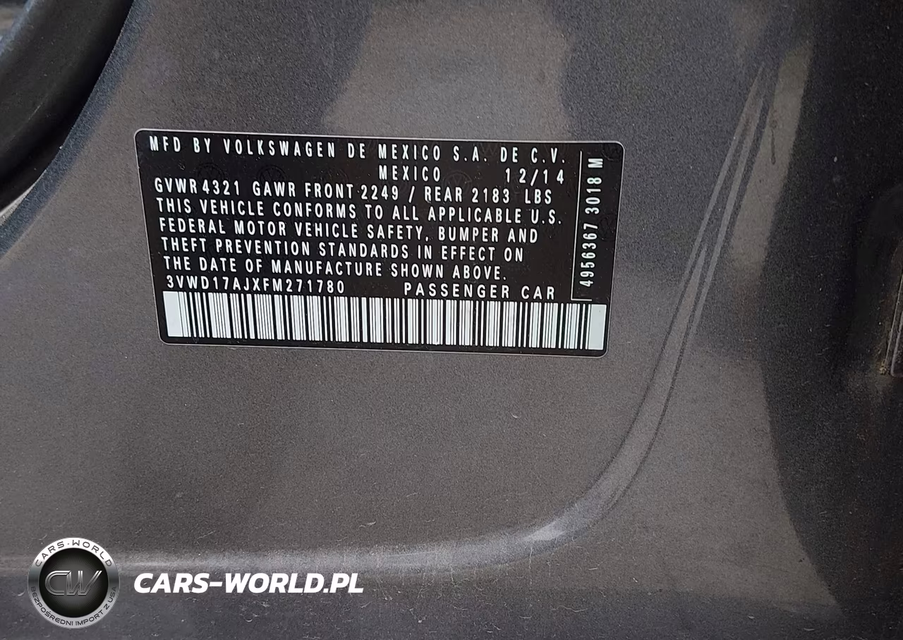 2015 Volkswagen Jetta 1.8T Se VIN:3VWD17AJXFM271780 - 9