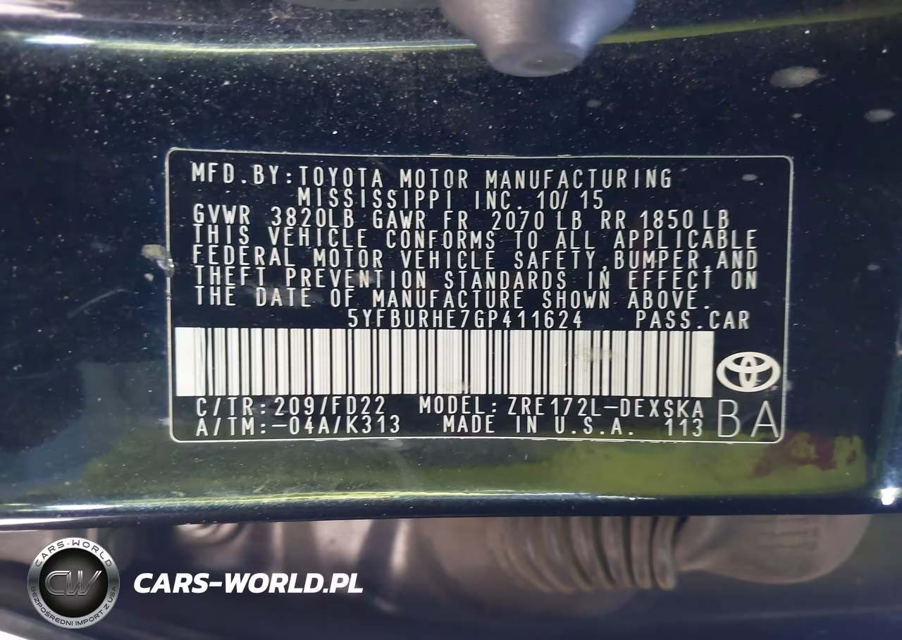 2016 Toyota Corolla S Plus VIN:5YFBURHE7GP411624 - 9