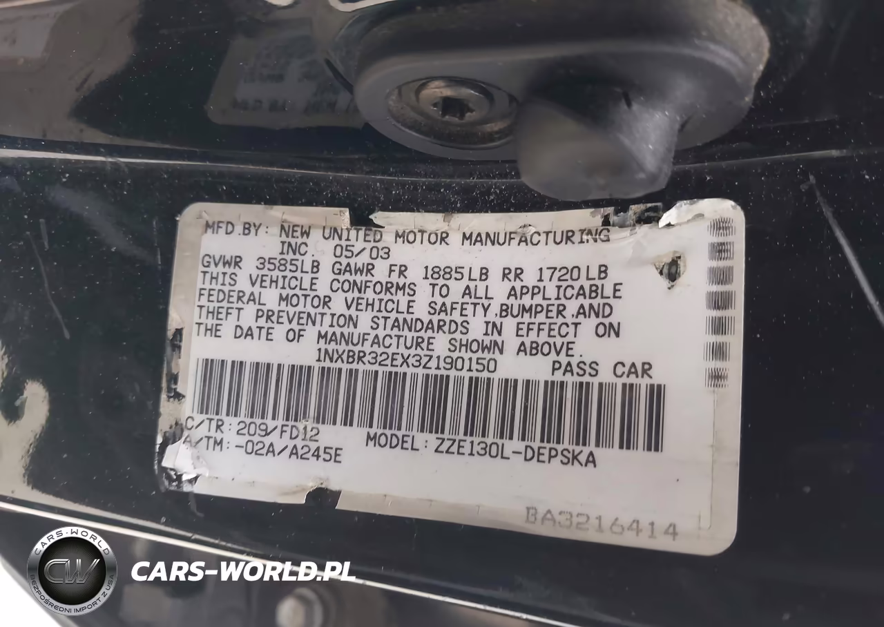 2003 Toyota Corolla S VIN:1NXBR32EX3Z190150 - 9
