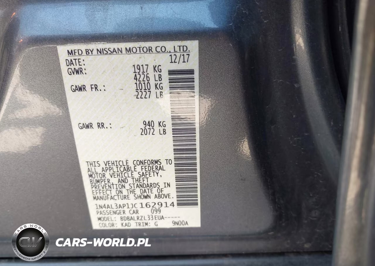 2018 Nissan Altima 2.5 Sl VIN:1N4AL3AP1JC162914 - 9