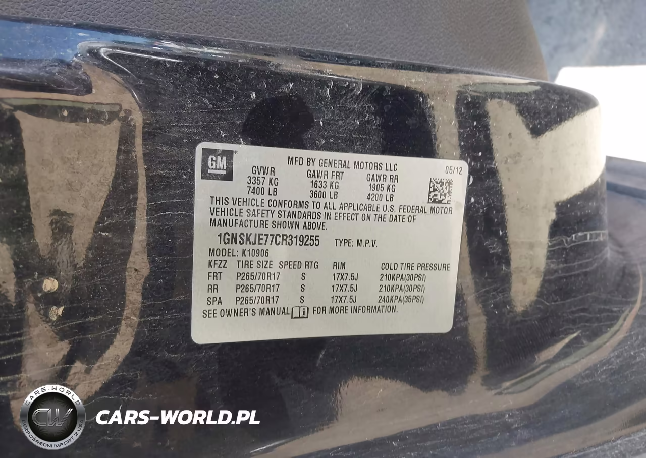 2012 Chevrolet Suburban 1500 Lt VIN:1GNSKJE77CR319255 - 9