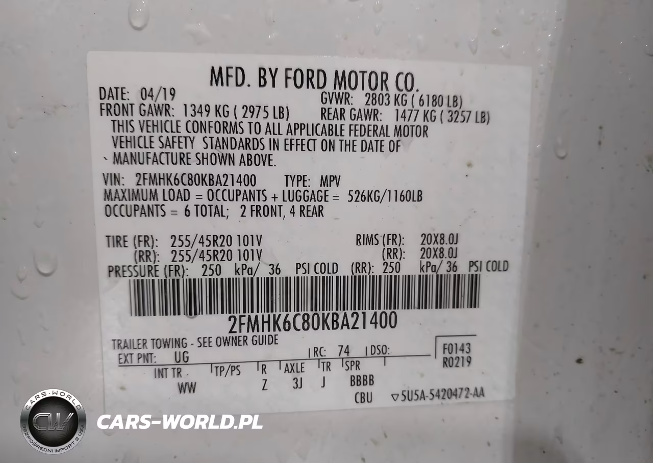 2019 Ford Flex Sel VIN:2FMHK6C80KBA21400 - 9