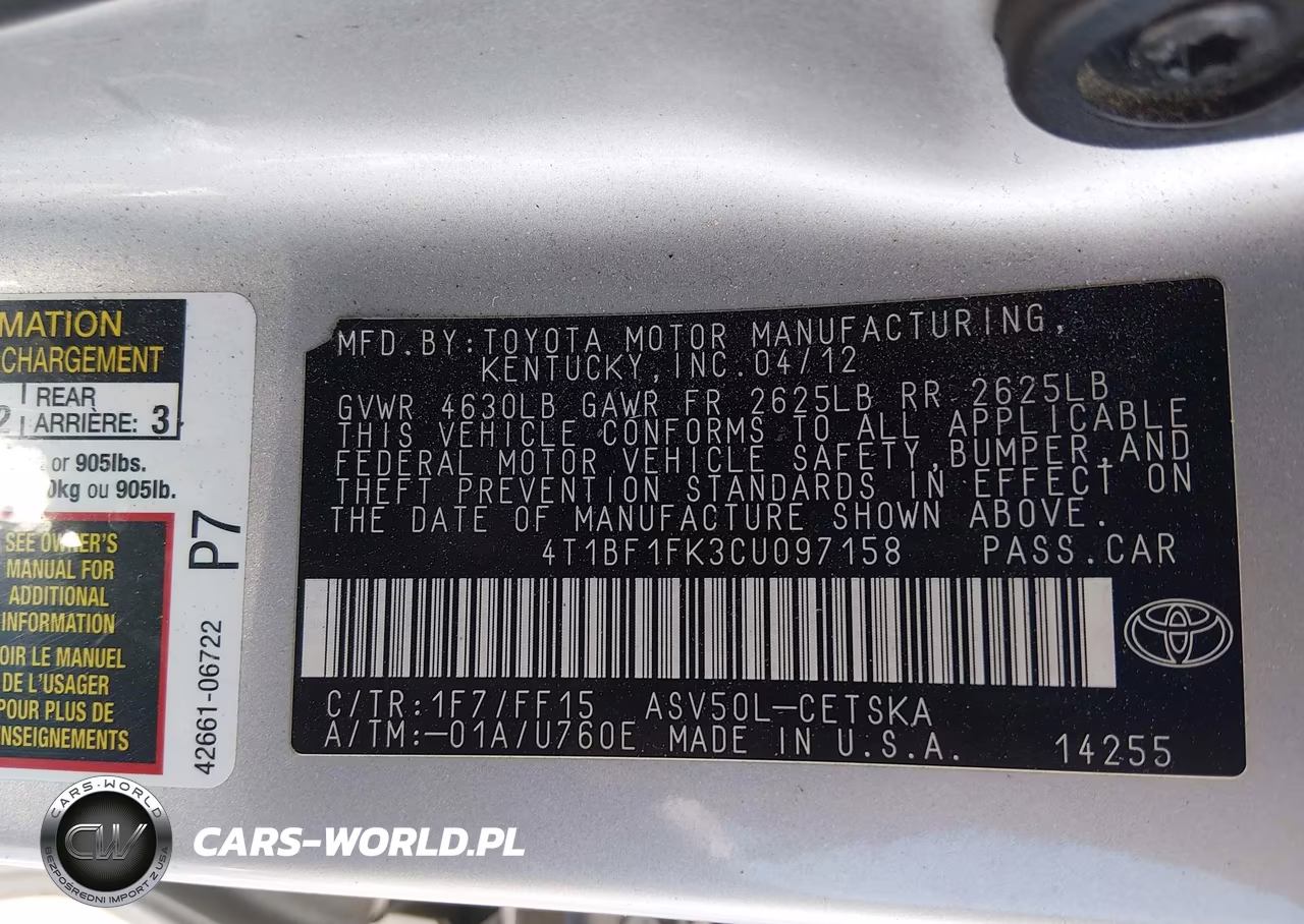 2012 Toyota Camry Se VIN:4T1BF1FK3CU097158 - 9