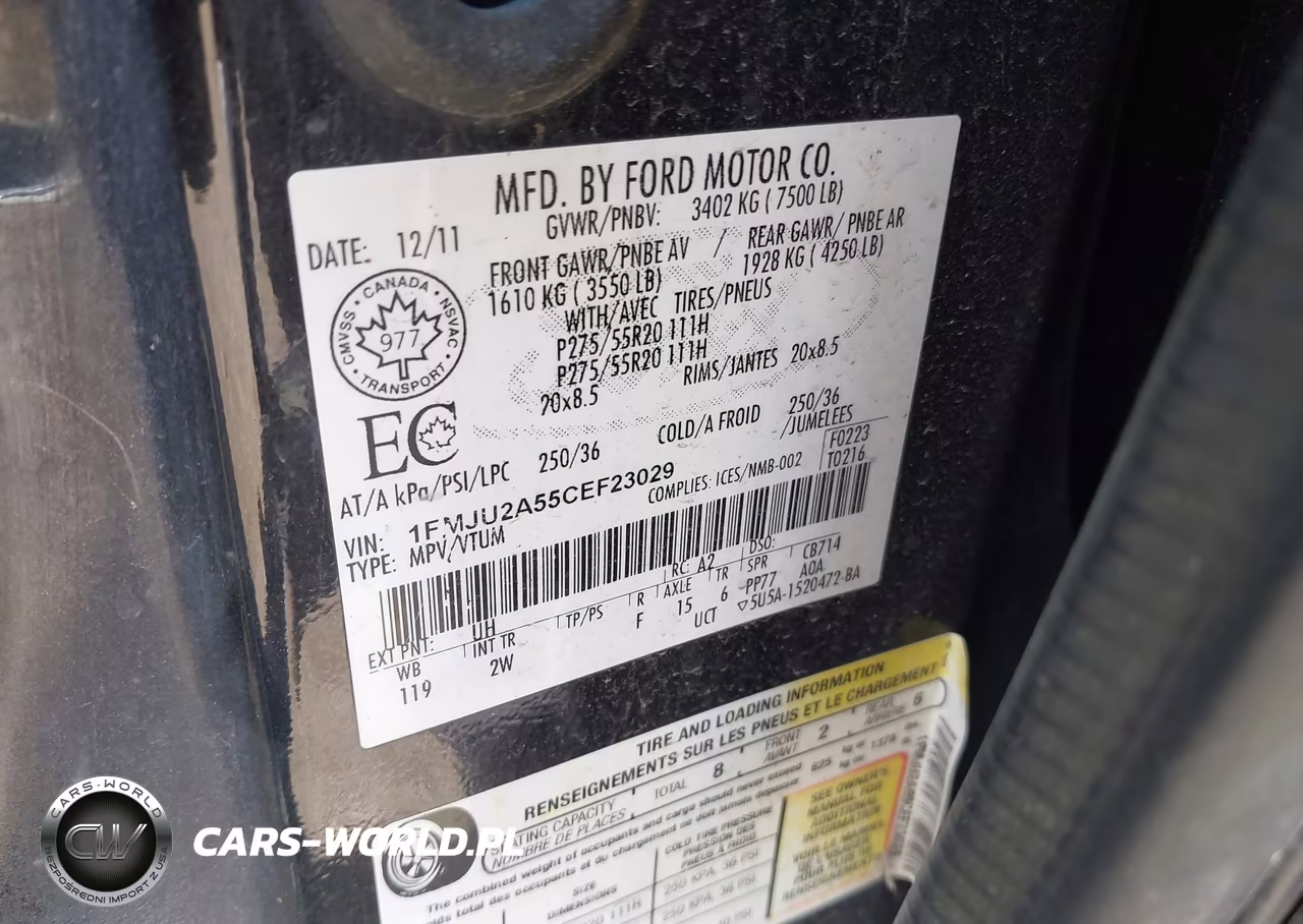 2012 Ford Expedition Limited VIN:1FMJU2A55CEF23029 - 9