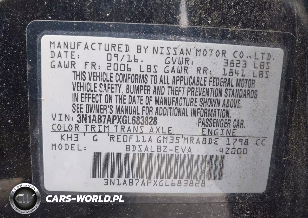 2016 Nissan Sentra S VIN:3N1AB7APXGL683828 - 9