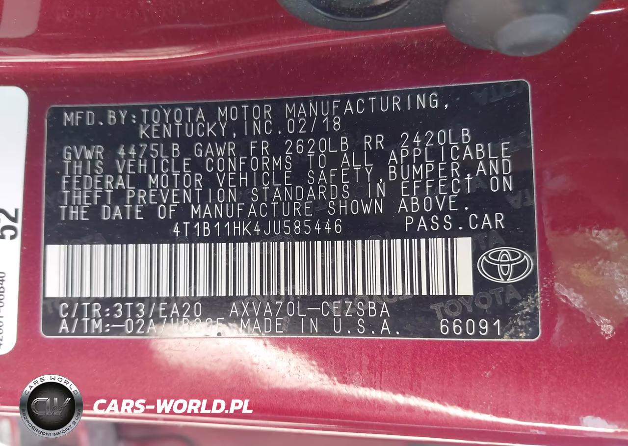 2018 Toyota Camry Se VIN:4T1B11HK4JU585446 - 9