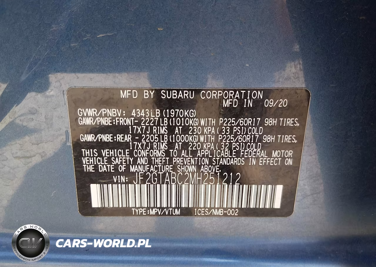 2021 Subaru Crosstrek VIN:JF2GTABC2MH251212 - 9