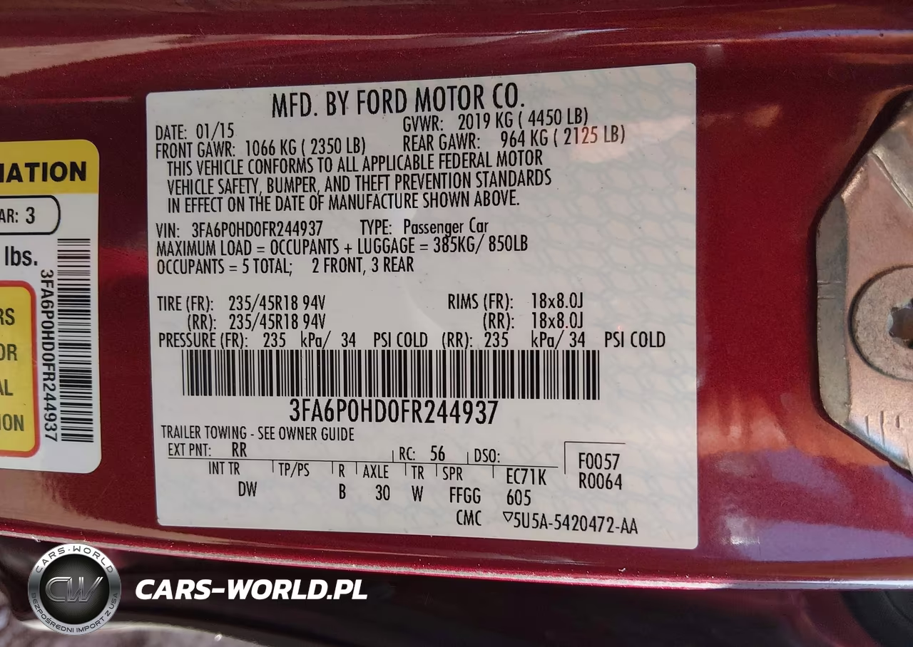 2015 Ford Fusion Se VIN:3FA6P0HD0FR244937 - 9