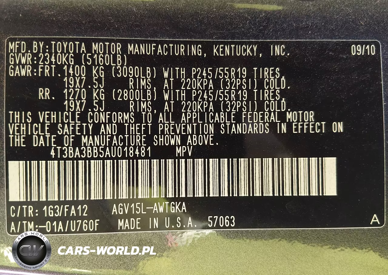 2010 Toyota Venza VIN:4T3BA3BB5AU018481 - 9