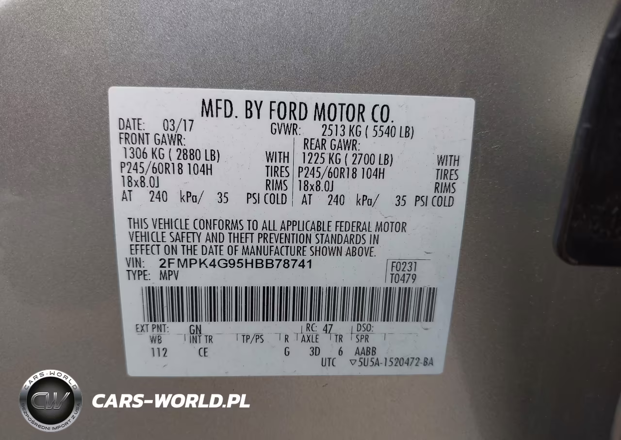 2017 Ford Edge Se VIN:2FMPK4G95HBB78741 - 9