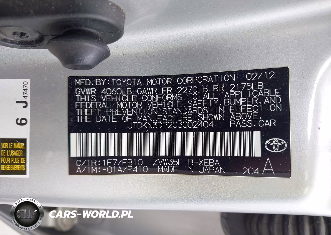 2012 Toyota Prius Plug-In VIN:JTDKN3DP2C3002404 - 9