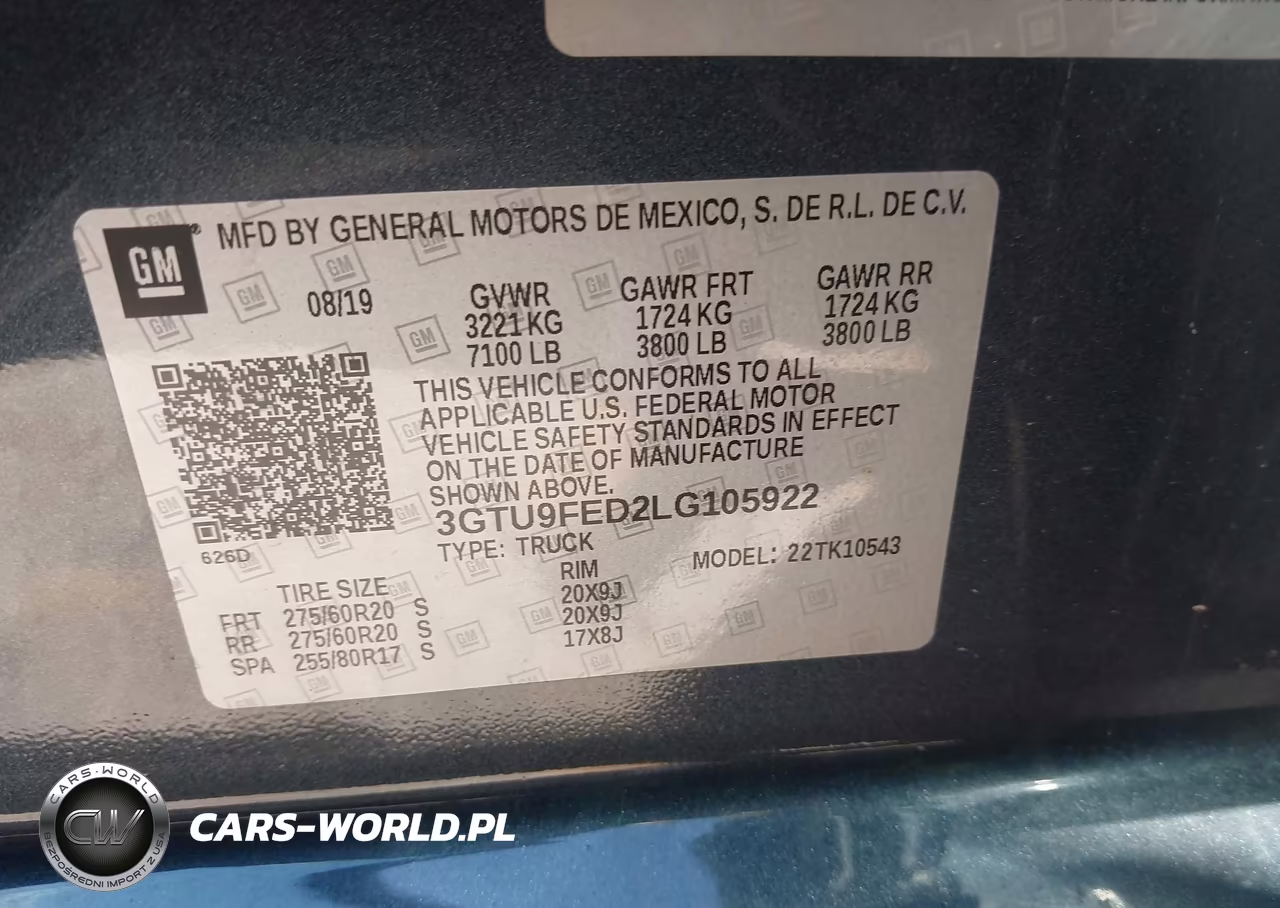 2020 GMC Sierra K1500 Denali VIN:3GTU9FED2LG105922 - 9