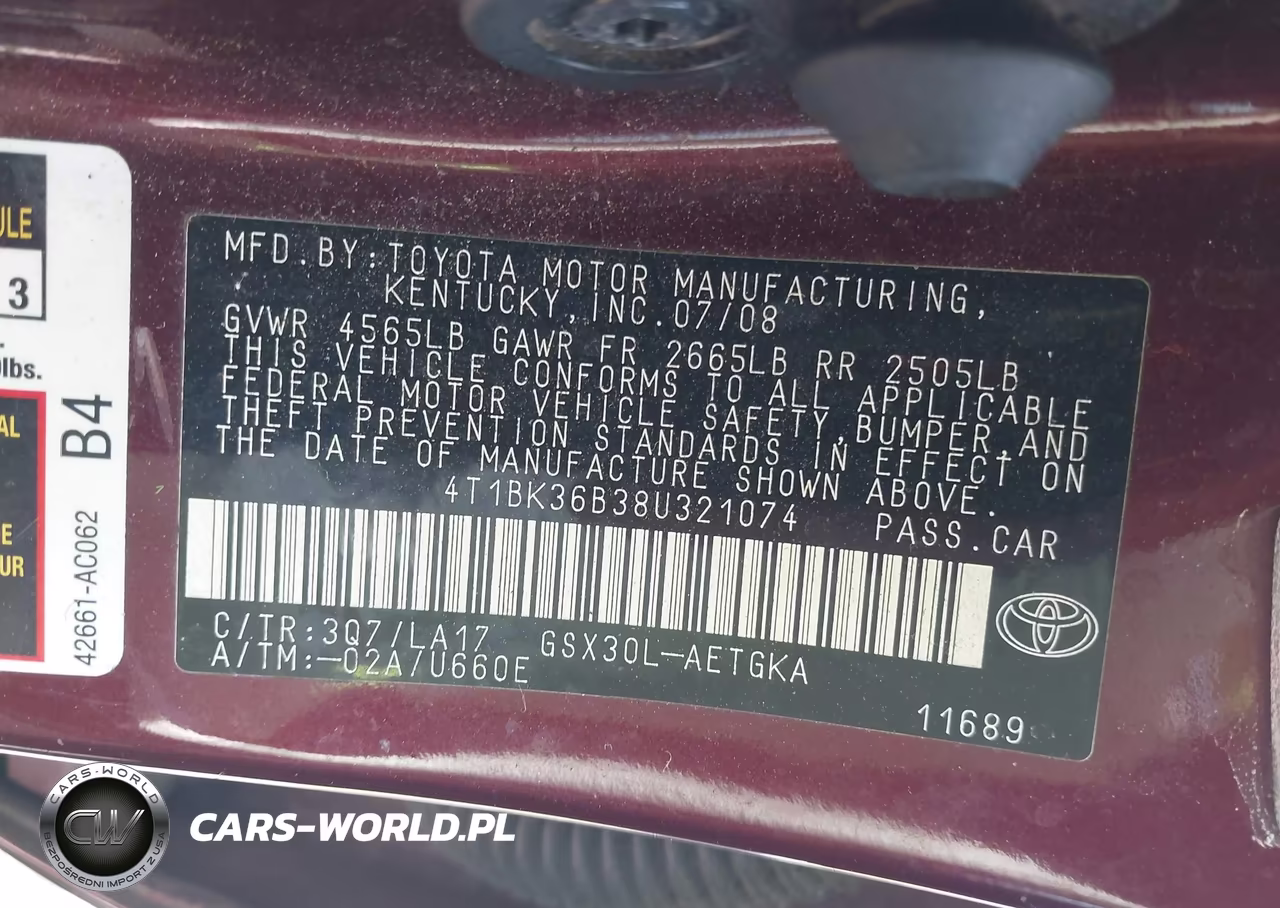 2008 Toyota Avalon Xls VIN:4T1BK36B38U321074 - 9