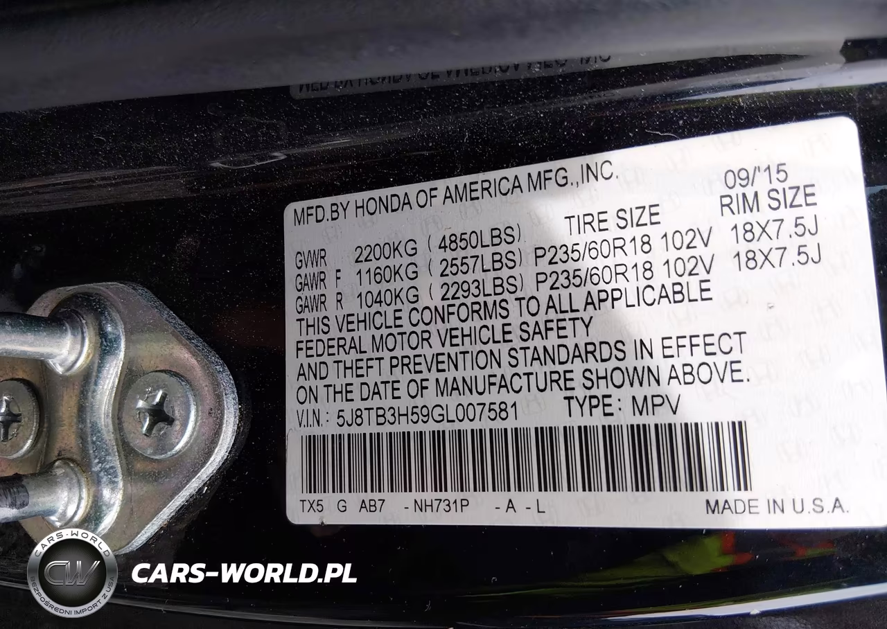 2016 Acura Rdx Technology Acurawatch Plus Packages-Technology Package VIN:5J8TB3H59GL007581 - 9