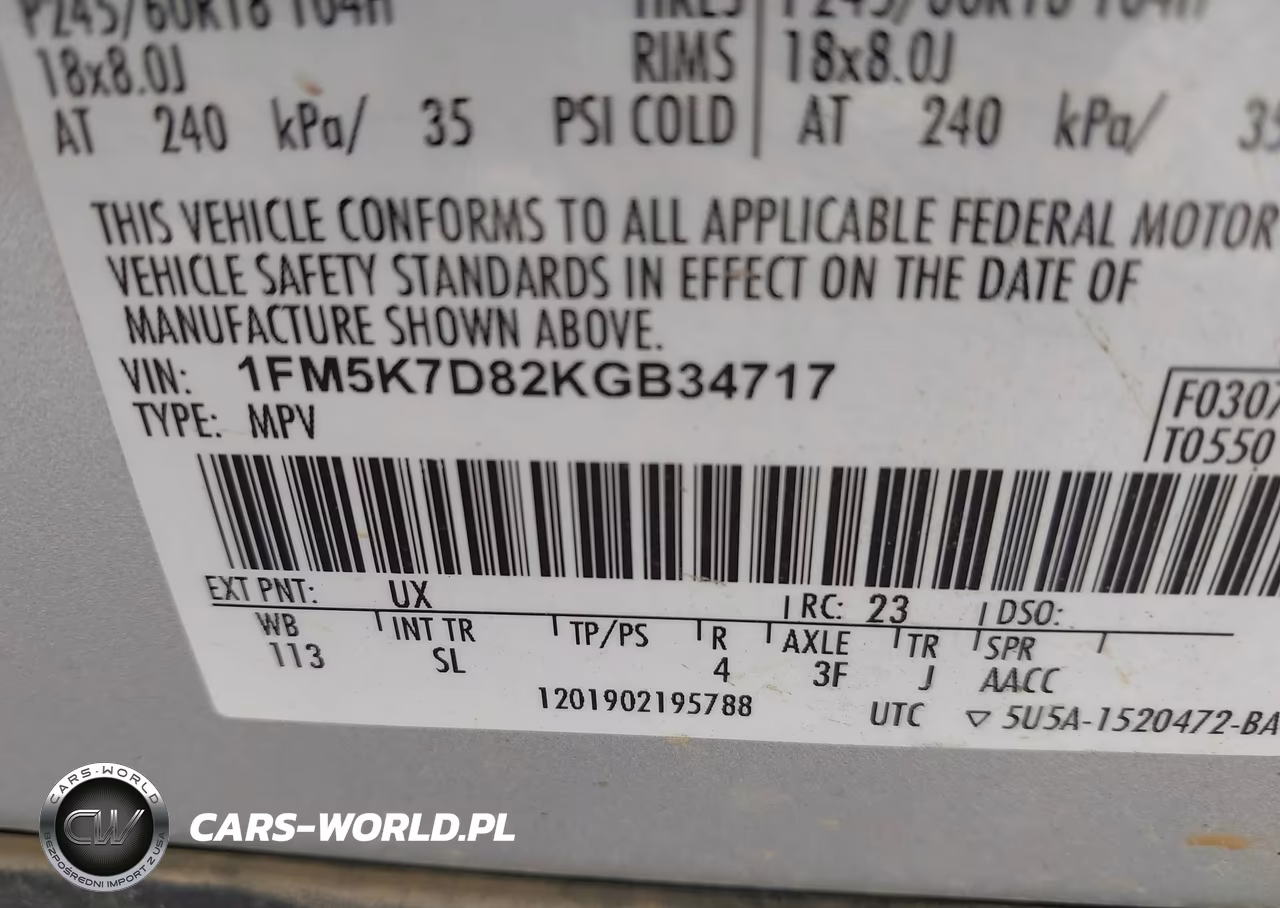 2019 Ford Explorer Xlt VIN:1FM5K7D82KGB34717 - 9