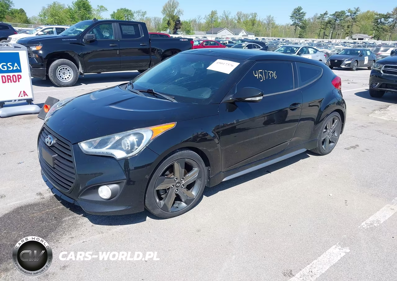 2014 Hyundai Veloster Turbo W-Blue VIN:KMHTC6AE7EU202573 - 2