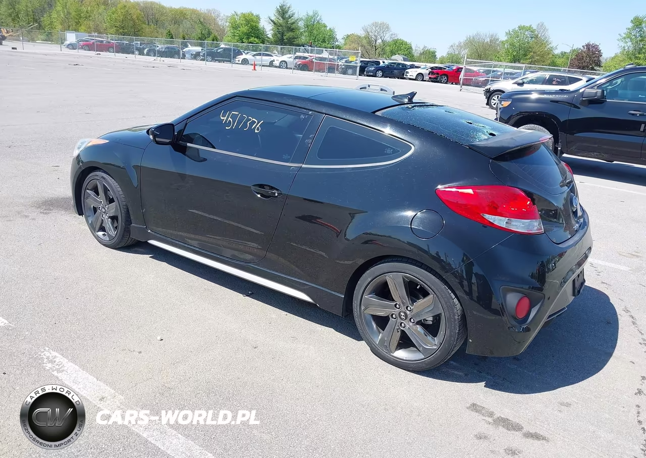 2014 Hyundai Veloster Turbo W-Blue VIN:KMHTC6AE7EU202573 - 3