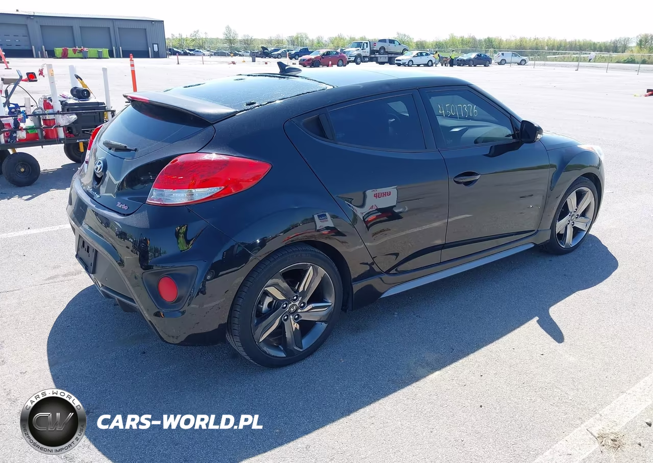 2014 Hyundai Veloster Turbo W-Blue VIN:KMHTC6AE7EU202573 - 4