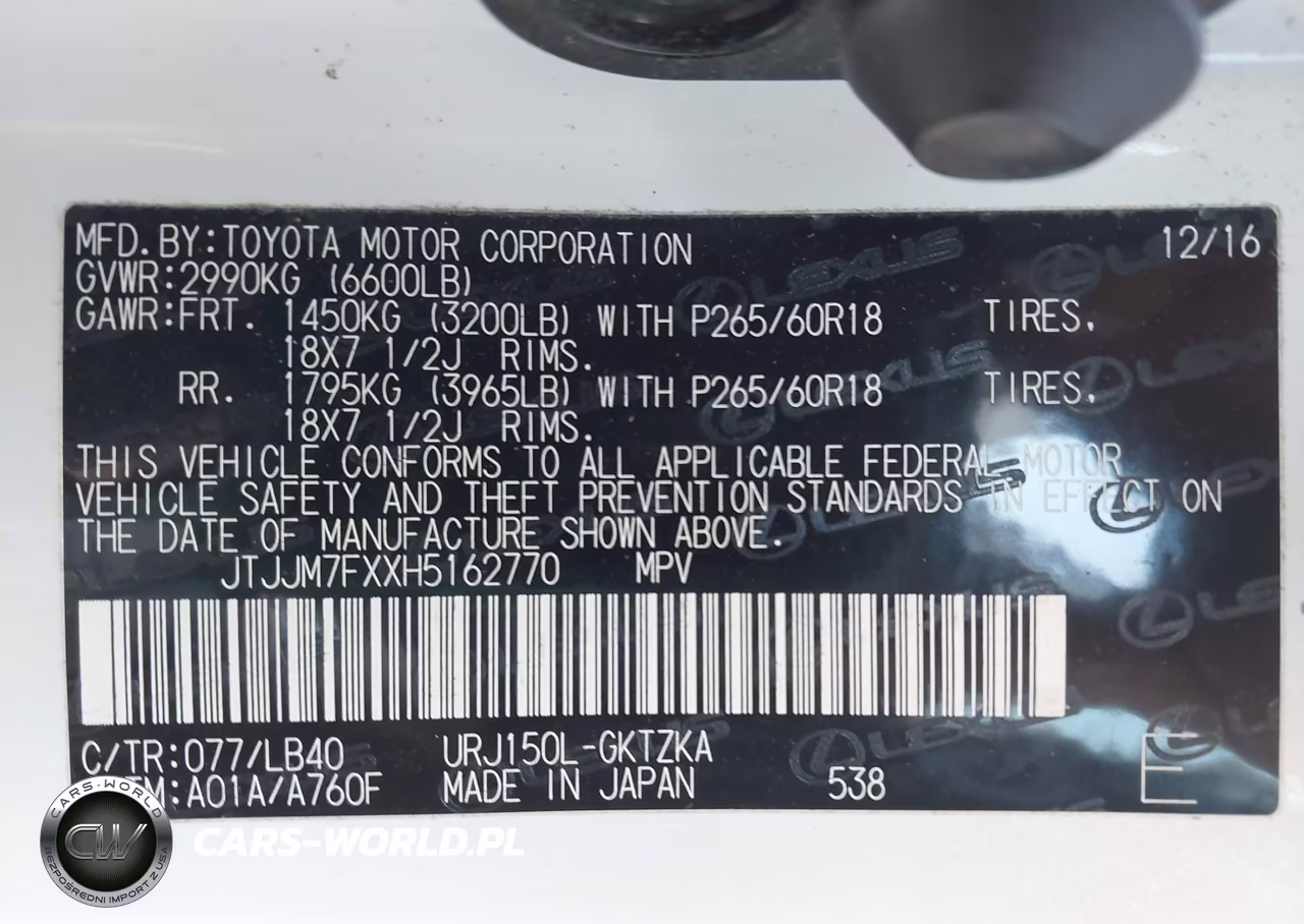 2017 Lexus Gx 460 Luxury VIN:JTJJM7FXXH5162770 - 9