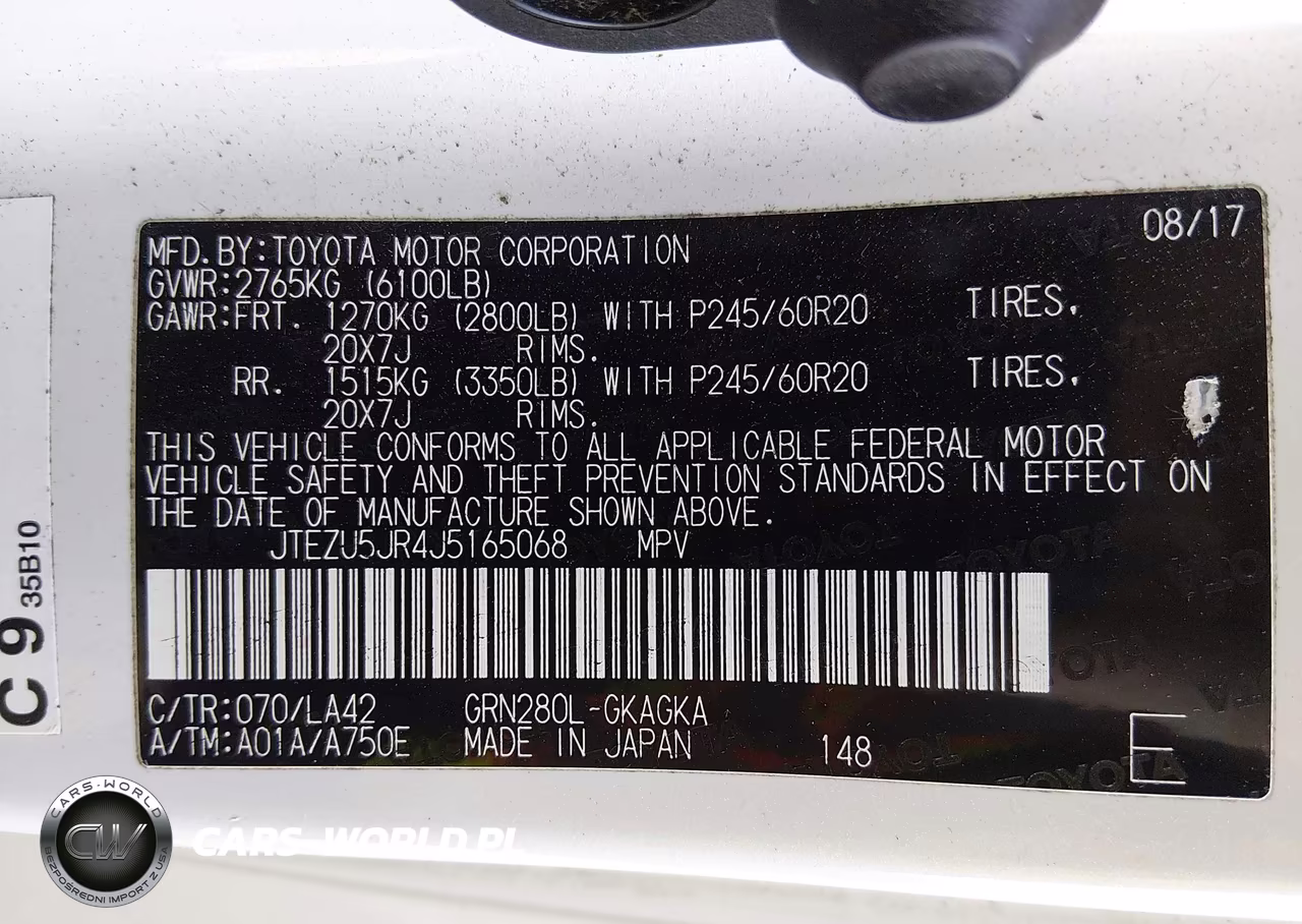 2018 Toyota 4Runner Limited VIN:JTEZU5JR4J5165068 - 9