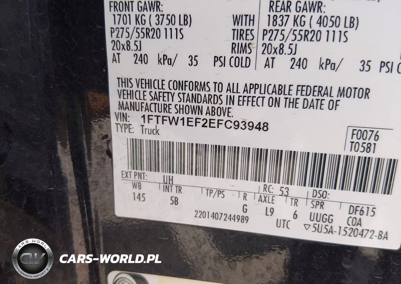 2014 Ford F-150 Fx4 VIN:1FTFW1EF2EFC93948 - 9