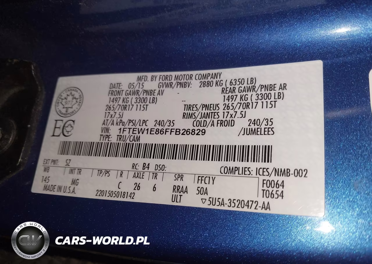 2015 Ford F-150 Xlt VIN:1FTEW1E86FFB26829 - 9