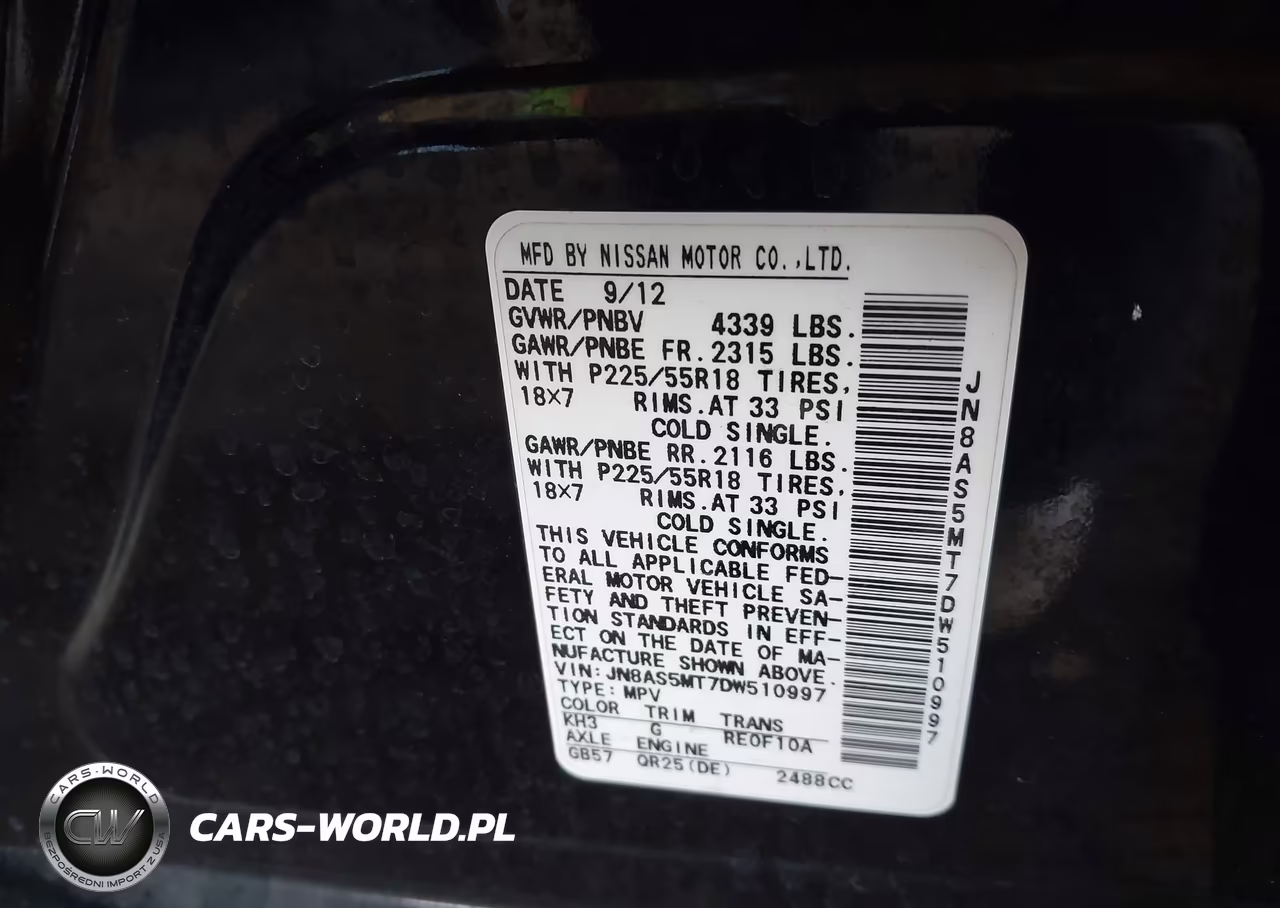 2013 Nissan Rogue Sv W-Sl Pkg VIN:JN8AS5MT7DW510997 - 9