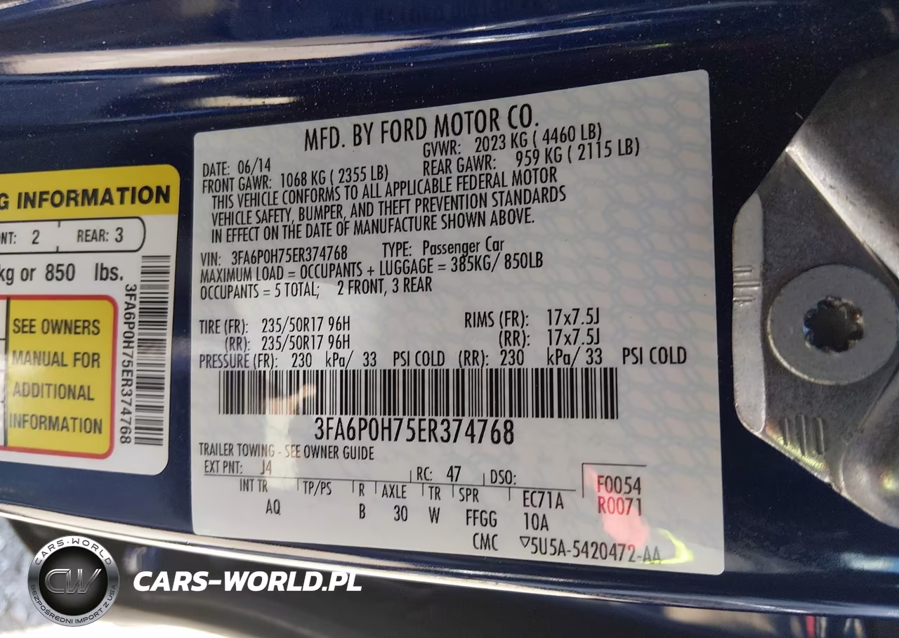2014 Ford Fusion Se VIN:3FA6P0H75ER374768 - 9